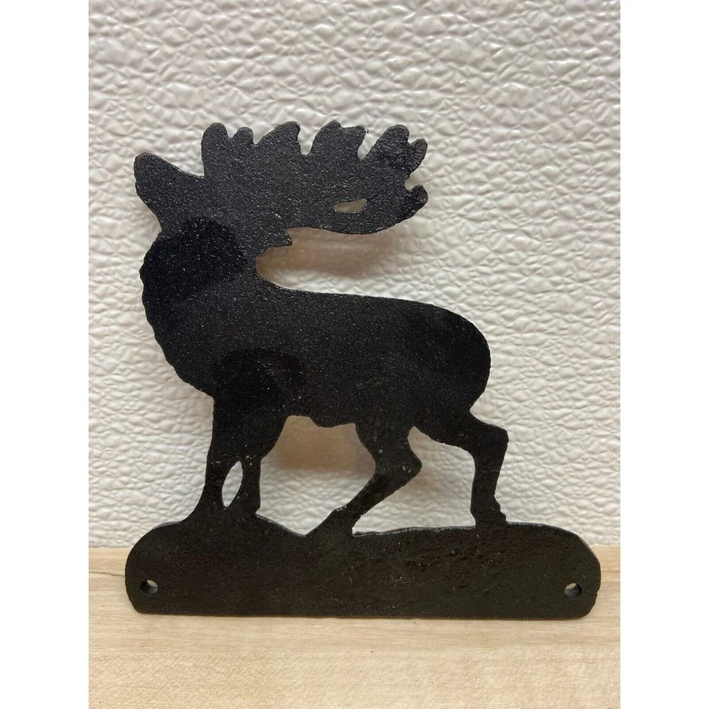 Vtg Cast Iron J.Dunbar Collection Western Wildlife Design Elk Welcome Sign